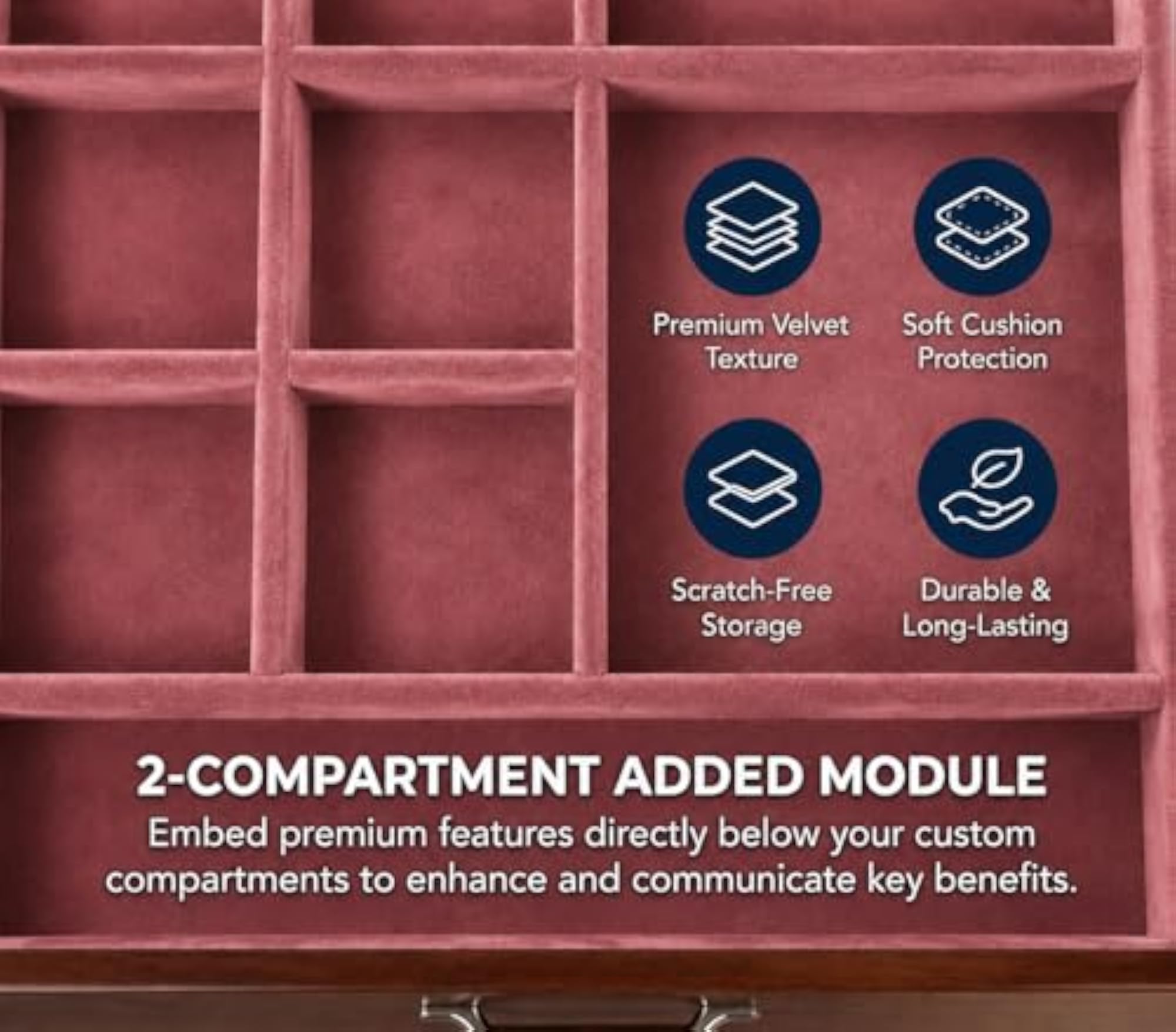 Stackable Jewelry Organizer Tray Set of 4, Pink